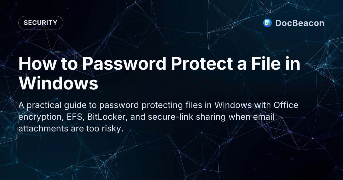 How to Password Protect a File in Windows